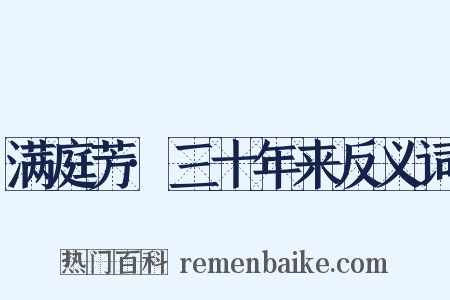 满庭芳·三十年来反义词是什么意思的图片